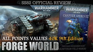 ALL POINTS VALUES Forge World WH40K 9th Edition Munitorum Field Manual  Chapter Approved 2020 [upl. by Cassell]