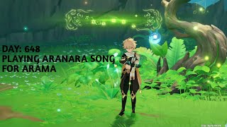 Day 648 Playing Aranara song for Arama [upl. by Eiddal840]