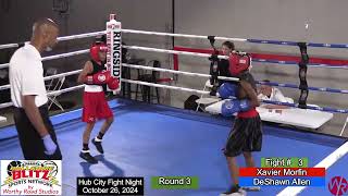 Fight 3 of 8th Annual Hub City Fight Night with Xavier Morfin vs Deshawn Allen [upl. by Paulson528]