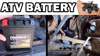 Polaris Sportsman 450 HO Battery Replacement [upl. by Lib]