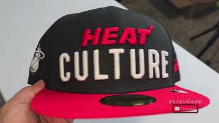 Mens HEAT CULTURE New Era BlackRed Miami Heat 202324 City Edition 59FIFTY Fitted Hat [upl. by Augusto]