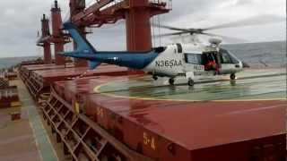 Pilot transfer from ship using helicopter [upl. by Laeynad]