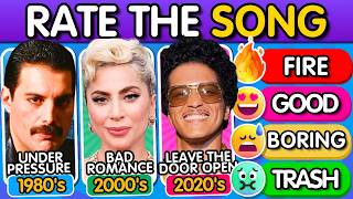 RATE THE SONG PER DECADE 🔥 From 80s to 2020s  Music Quiz [upl. by Ahsataj451]