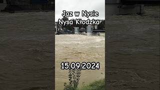 Jaz w Nysie na rzece Nysa Kłodzka powódź nysa rzeka opolskie lewin kłodzko [upl. by Enymzaj543]