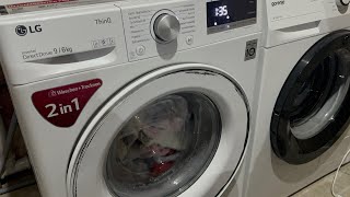 LG ThinQ AIDD 96KG Washer Dryer  Cottons 95°C  Intensive  Extra Rinse  Drying Complete Cycle [upl. by Rhyne]