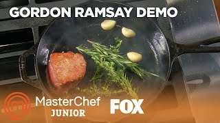 Gordon Ramsay Demonstrates How To Cook Filet Mignon  Season 6 Ep 1  MASTERCHEF JUNIOR [upl. by Nicko558]