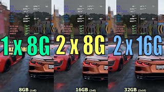 32GB vs 16GB vs 8GB RAM GTX 1650 i3 10105 [upl. by Naehs]