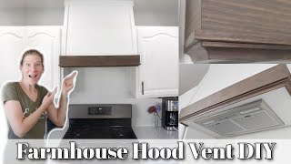 FARMHOUSE HOOD VENT DIY WITH SHIPLAP AND STAINED WOOD  EXTREME KITCHEN MAKEOVER  MY DREAM KITCHEN [upl. by Oiril]