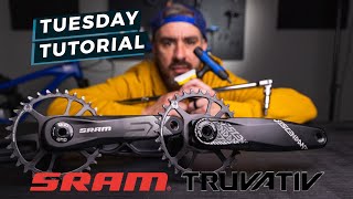 Removing a SRAM SX Crankset and Installing a TRUVATIV DESCENDANT  TUESDAY TUTORIAL [upl. by Bobine]