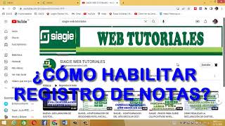 SIAGIE WEB TUTORIALES  ¿CÓMO HABILITAR EL PERIODO DE EVALUACIÓN 2022 SOLUCIONADO [upl. by Nalra351]