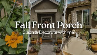 Fall front porch decorate with me  Clean with me homedecor homeinspiration [upl. by Ardnekat]