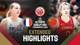 France 🇫🇷 v China 🇨🇳  Extended Highlights  FIBA Womens OQT 2024 [upl. by Ezekiel]