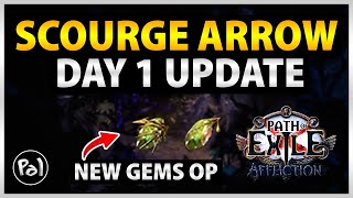 PoE 3 23 Scourge Arrow of Menace is kinda Crazy  Day 1 Affliction Update Caustic Arrow [upl. by Epner]