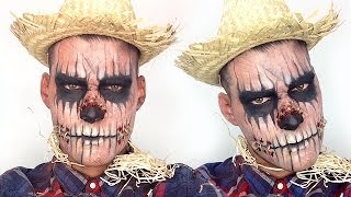 Zombie Scarecrow Halloween Makeup Tutorial [upl. by Yee]