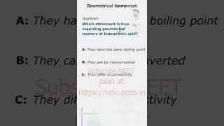 NEET Chemistry Geometrical Isomers of Butenedioic Acid True Statement  hydrocarbons [upl. by Olivann419]