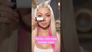 Viral slim nose contour hack slimnosecontourhack nosecontour beautyhack makeuphack [upl. by Esaertal]