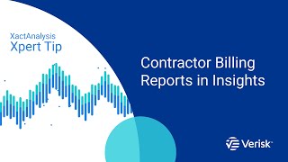 XactAnalysis SP Xpert Tip Contractor Billing Reports in Insights [upl. by Annodas]