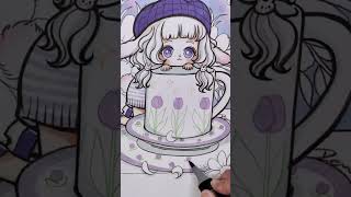 Draw🌻 Vẽ nhân vật anime 🐰art cute shorts rabbit douyin trending [upl. by Aletse]