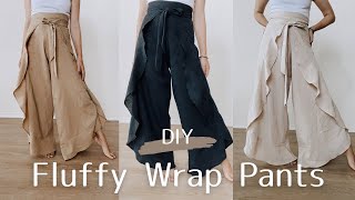 DIYFluffy Wrap Pants 流行りのラップパンツにフリフリ付けてみた [upl. by Robbins191]