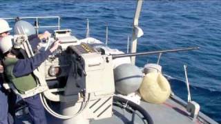 Hellenic Navy Rheinmetall 20mm65 Mk20 S20 Naval Gun mount firing [upl. by Ruella99]