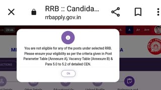 You are not eligible for any of the posts under selected RRB [upl. by Seaver535]