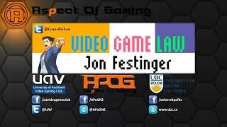 Video Game Law  a lecture by Jon Festinger from The University of British Columbia [upl. by Boylston]