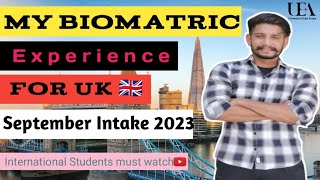 Biometric Experience for UK 🇬🇧  At Elante Mall Visa Centre  September Intake 2023  tips amp tricks [upl. by Yatnuahs]