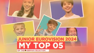 🇩🇪 German National Selection • My top 05 Junior Eurovision 2024 [upl. by Etiuqal]