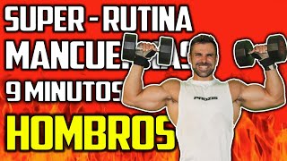 🔴 RUTINA HOMBROS 9 MINUTOS  EJERCICIOS de HOMBROS con MANCUERNAS EN CASA [upl. by Fondea]