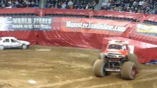 Monster Jam 22710 Dunkin Donuts Center Backdraft Freestyle [upl. by Hgieleak]