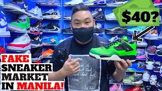 Exploring FAKE SNEAKER MARKET in MANILA [upl. by Anaeel]