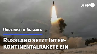 Kiew Russland setzt erstmals Interkontinentalrakete gegen Ukraine ein  AFP [upl. by Assiar491]