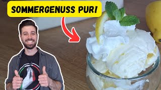 🍋 Das Beste ZITRONENEIS OHNE EISMASCHINE Einfaches Rezept mit NUR 3 ZUTATEN [upl. by Auqined]