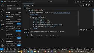 Missing Module Docstring in Python 3  Pylint Error in VSCode [upl. by Smeaj]