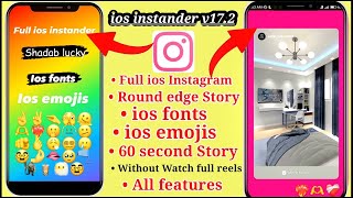 Full ios instander ❤️‍🔥ios emojis On Android Instagram StoryRound Edge Story  Instander New update [upl. by Smaoht]