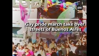 Gay pride march take over streets of Buenos Aires  Argentina News [upl. by Oterol]