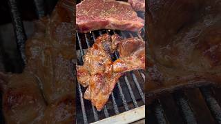 Outdoor grilling day steakcooking porkbarbecue foodshorts [upl. by Russi]