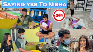 Finally Saying Yes To Nisha For 24 Hours 😅 nikhilnisha  Nikhil Nisha Vlogs [upl. by Davidson739]