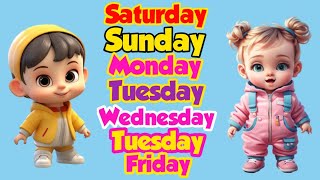 Days name  week song  Sunday Monday song  Days name in English  Days of the week song for kids [upl. by Limbert18]