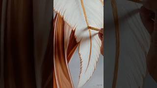 Gold white leaf painting 🌿🖌️🎨 shorts youtubeshorts [upl. by Berner]