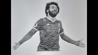 Mohamed Salah drawing  graphite  pencil sketch  time lapse [upl. by Laved]