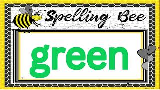 Spelling Bee Word List  List 5  Color Names  Grades 1 to 3 [upl. by Eilyk]