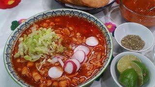 Cómo Hacer Un Rico Pozole Rojo Con Pollo Mejor Que Nunca [upl. by Rochemont]