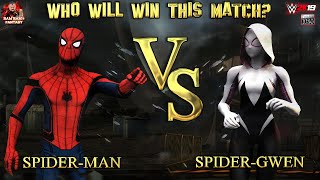 ⭐ FANTASY MATCH ⭐ SpiderMan VS SpiderGwen  WWE 2K19 Gameplay [upl. by Mighell]