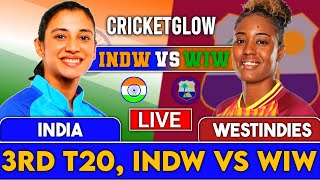 Live INDW Vs WIW 3rd T20 MUMBAI  Live Scores amp Commentary  India Women vs West Indiescricket [upl. by Etterb592]