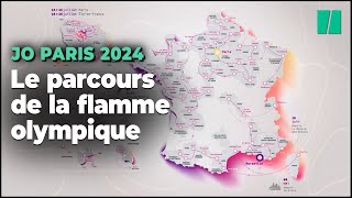 Le parcours de la flamme olympique des JO de Paris 2024 [upl. by Nrol470]