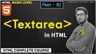 61 How to use textarea element or tag in html for beginners in hindi part  61 [upl. by Purington387]