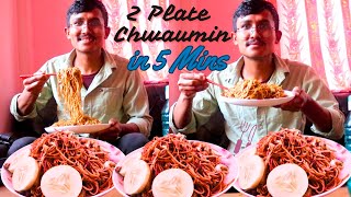 2 plate Spicy Chowmein Challenge😋😋😂 in 2 mins [upl. by Hays]