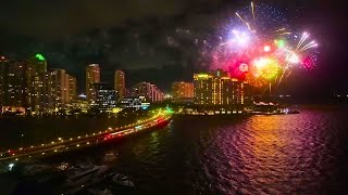 Stunning Fireworks Display over Brickell Key [upl. by Joette530]