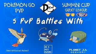 Pokémon GO PvP  Summer Cup 5 Rounds Pidgeot  Whiscash Shadow  Charjabug [upl. by Aniar]